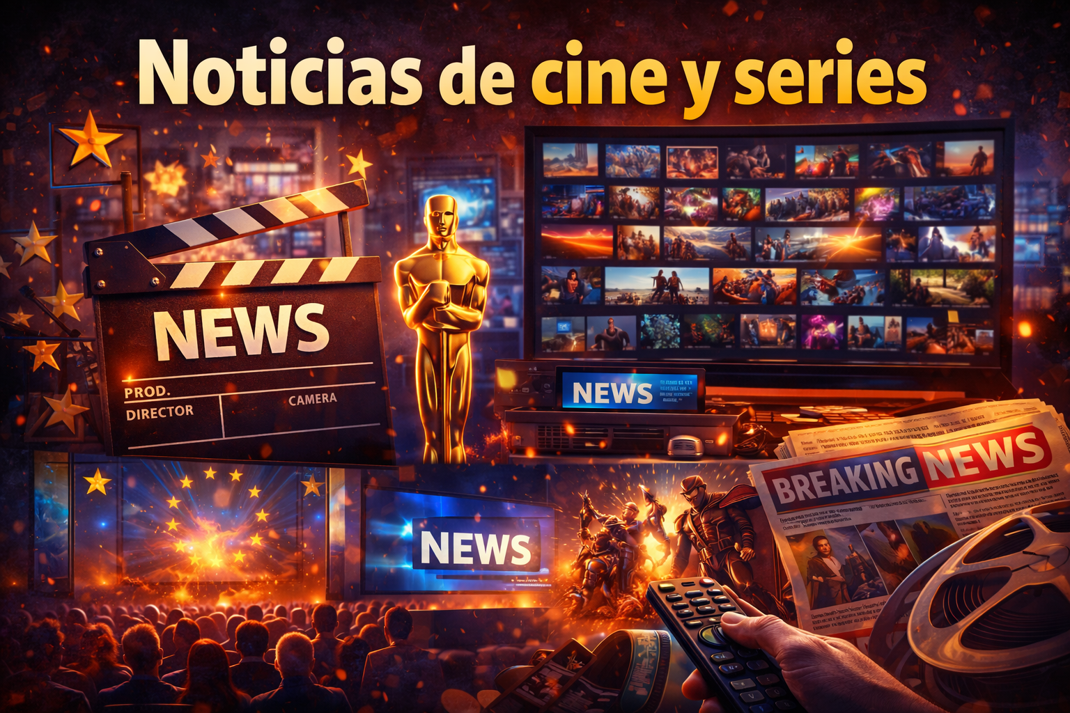 collage de series y películas recientes en plataformas de streaming