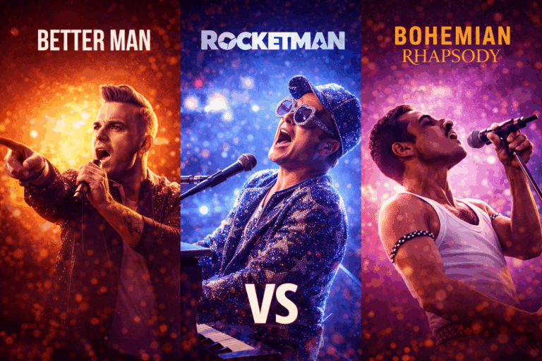 Comparativa Better Man Rocketman Bohemian Rhapsody escenas