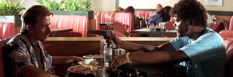 Pulp Fiction 1994 escena diner Jules Vincent película Quentin Tarantino